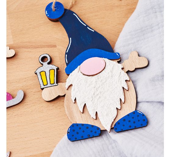 VBS Houten decoratieve hanger "Kabouter", set van 2
