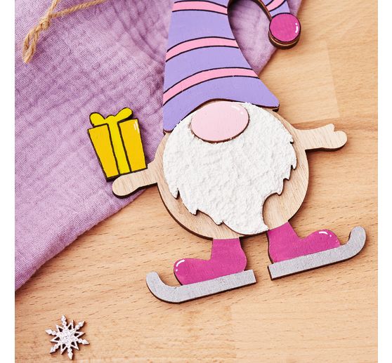 VBS Houten decoratieve hanger "Kabouter", set van 2