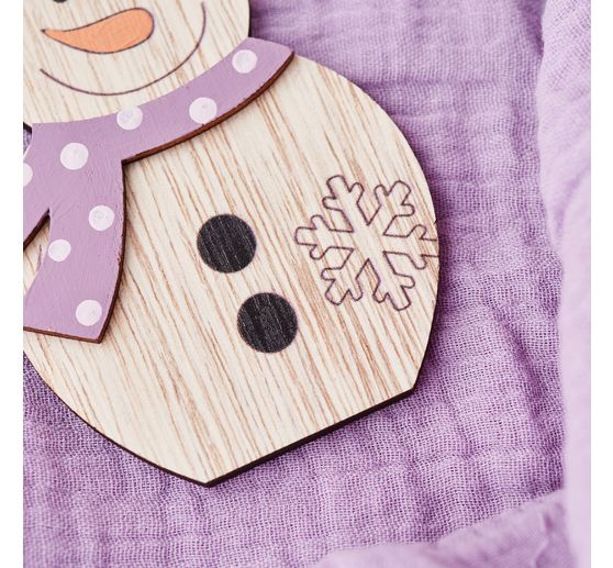 VBS Houten decoratieve hanger "Kabouter en sneeuwpop", set van 2