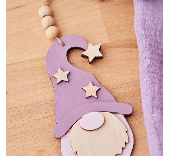 VBS Houten decoratieve hanger "Kabouter en sneeuwpop", set van 2
