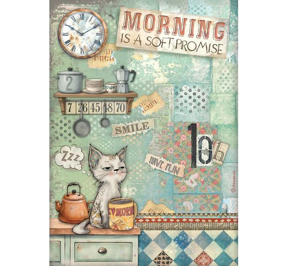 Motiv-Strohseide "Furry Friends - Morning is a soft Promise"