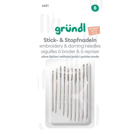 Gründl Borduur- en stopnaalden zonder punt