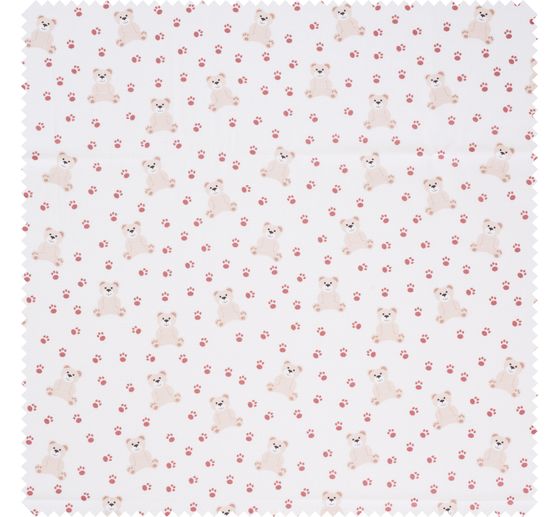 Tissu coton au mètre « Teddy et pattes »