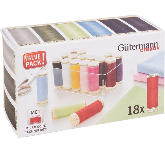 Gütermann Naaigaren box universeel - 18 spoelen