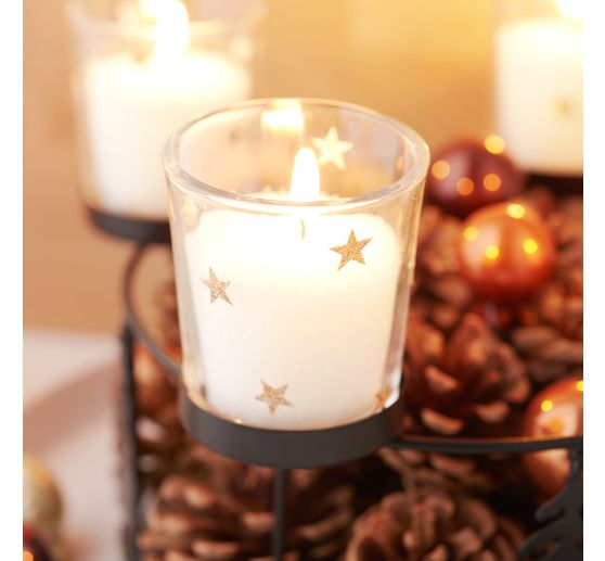 Houten metalen adventskrans met boomsilhouet