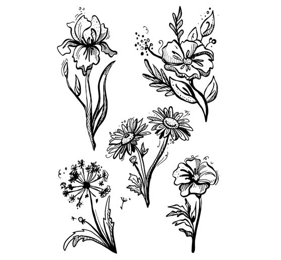 Tampons en silicone VBS &laquo; Fleurs &raquo;