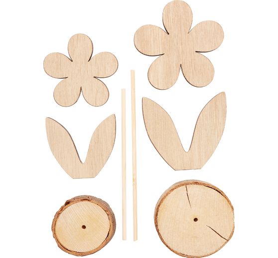VBS Holz-Blumen "Margerite", 2er-Set