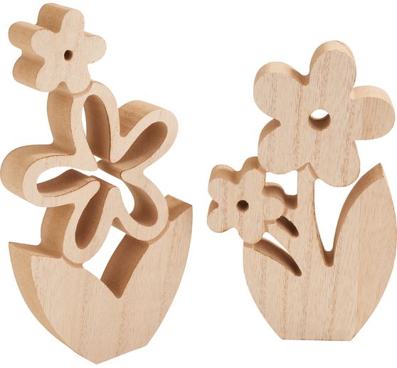 VBS Wooden flowers, set of 2