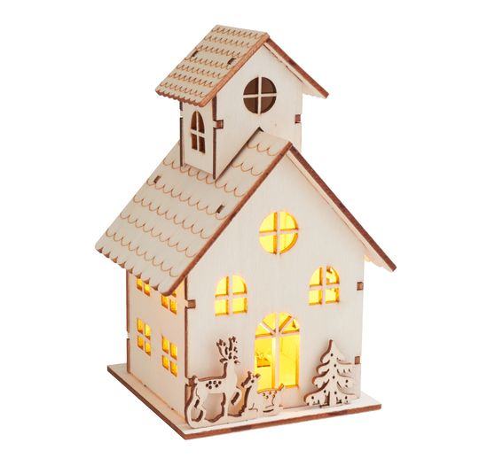 VBS Holzbausatz "Haus mit Turm", inkl. LED