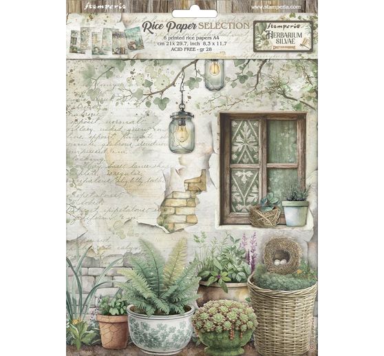 Motiv-Strohseiden Sortiment "Herbarium Silvae", 6er-Set