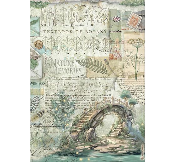 Motiv-Strohseiden Sortiment "Herbarium Silvae", 6er-Set