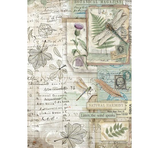 Motiv-Strohseiden Sortiment "Herbarium Silvae", 6er-Set