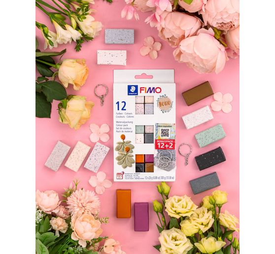 Assortiment FIMO soft « Boho Effect », 12 couleurs