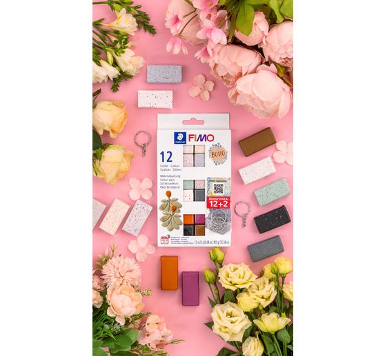 Assortiment FIMO soft « Boho Effect », 12 couleurs