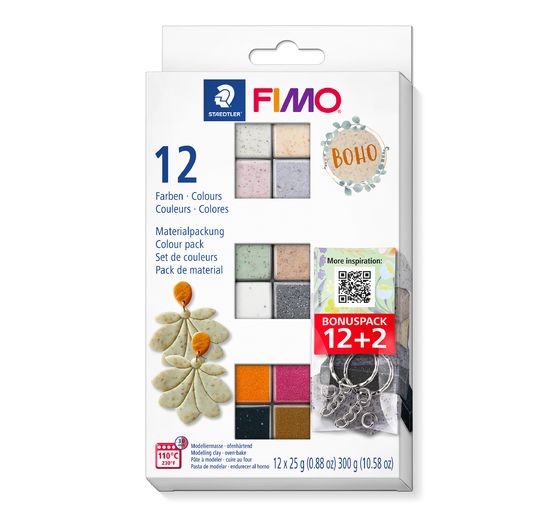 Assortiment FIMO soft « Boho Effect », 12 couleurs