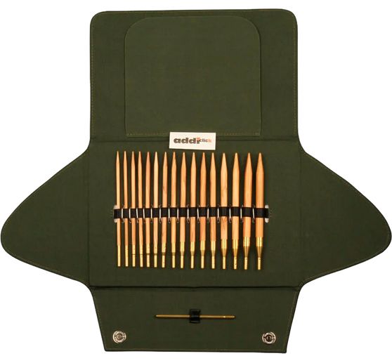 Etui addiClick avec aiguilles circulaires en bois d’olivier 