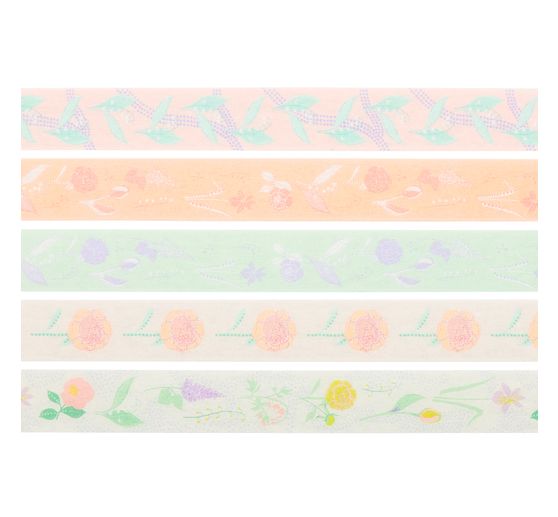 Set de masking tapes &laquo; Fleurs pastel &raquo;