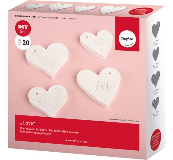 Set de moule en silicone d&eacute;corations &agrave; suspendre &laquo; Love &raquo;, 4 motifs