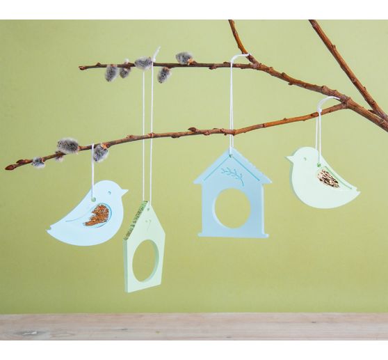 Silicone casting mould set decoration pendant "Spring, 4 motifs"