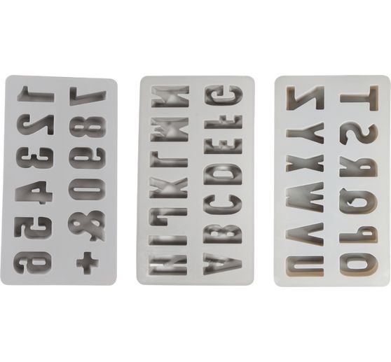 Set de moules en silicone &laquo; ABC & 0-9 &raquo;