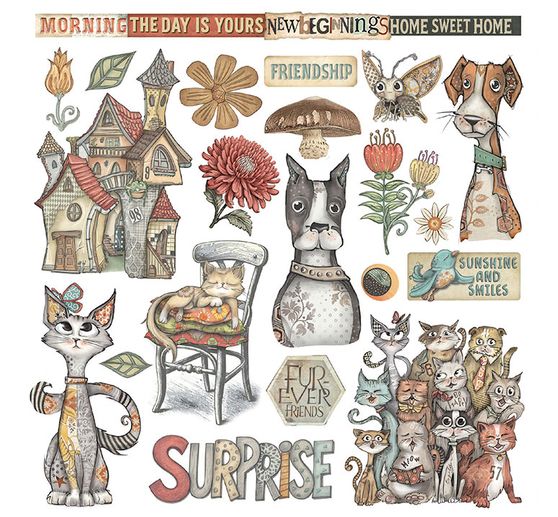 Assortiment de Rub On &laquo; Furry Friends &raquo;