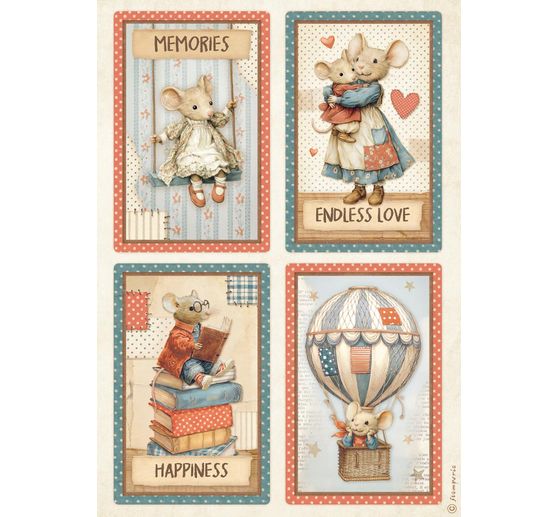 Motief strozijde assortiment "Familie", set van 6