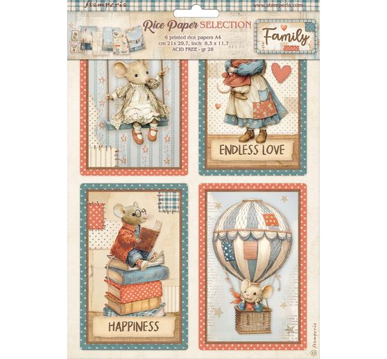 Motief strozijde assortiment "Familie", set van 6