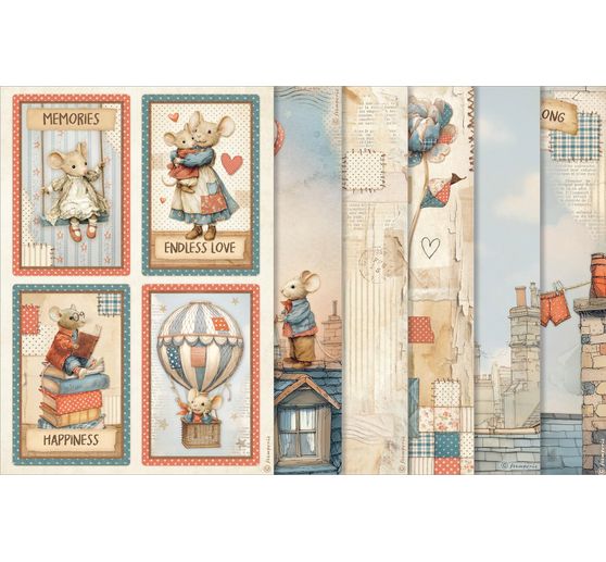 Motief strozijde assortiment "Familie", set van 6