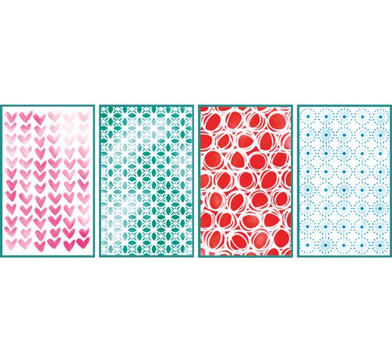 Sizzix Stencil Set "Backgrounds", 4 St&uuml;ck