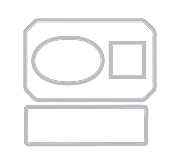 Sizzix Framelits Ponssjabloon en Clear Stamps "Globetrotter&rsquo;s Mark by 49 & Market"