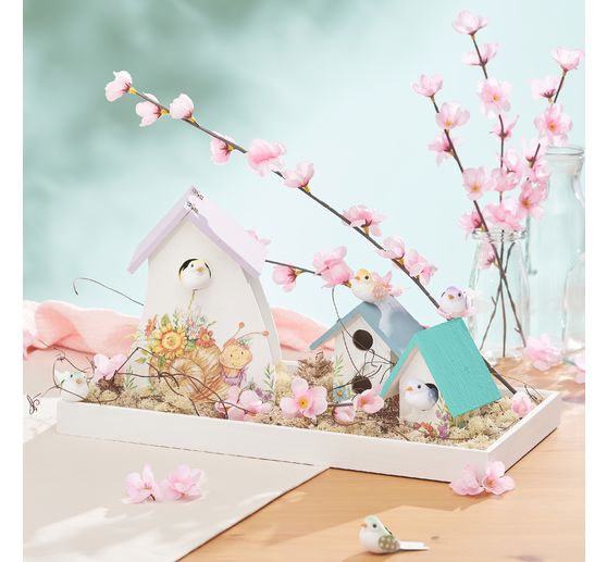 VBS Decoratieve vogelhuisjes "Minis", set van 2