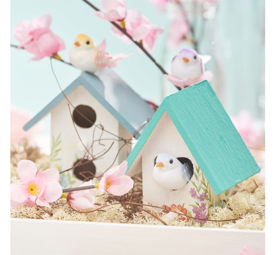 VBS Decoratieve vogelhuisjes "Minis", set van 2