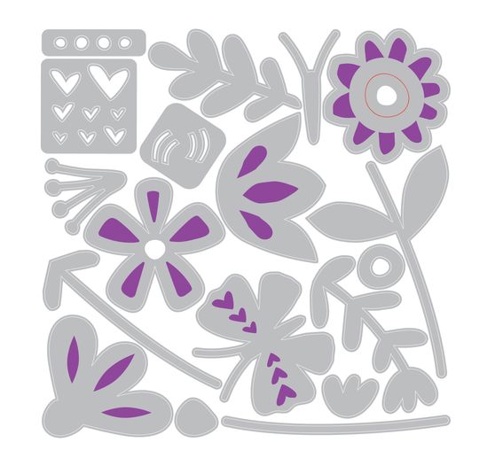 Gabarit d&rsquo;estampe Sizzix Thinlits &laquo; Friendly Florals &raquo;