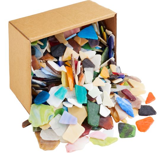 Bris de tesselles mosa&iuml;ques en verre &laquo; Big &raquo;, 2 kg, &eacute;paisseur env. 5 mm