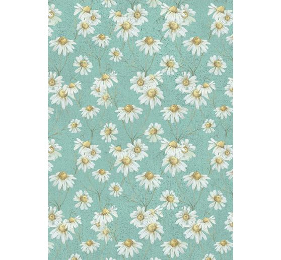 Motiv-Strohseide Backgrounds "Daisy Art", 8er-Set
