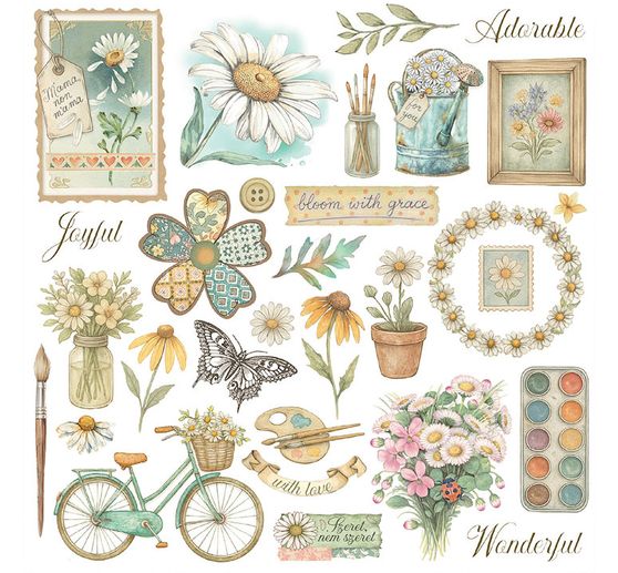 Assortiment de Rub On &laquo; Daisy Art &raquo;