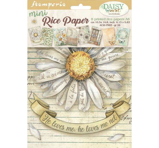 Assortiment de soies de paille &agrave; motifs &laquo; Daisy Art &raquo;, set de 8 pi&egrave;ces