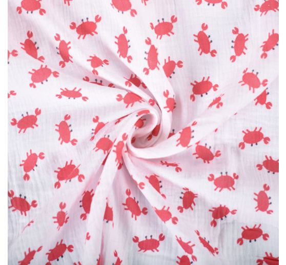Muslin cotton fabric "Crabs"