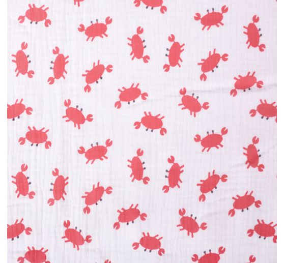 Muslin cotton fabric "Crabs"