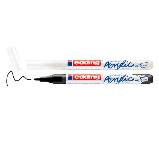 edding 5500 Acrylic "Acrylic marker - Black/White", Extra fine, set of 2