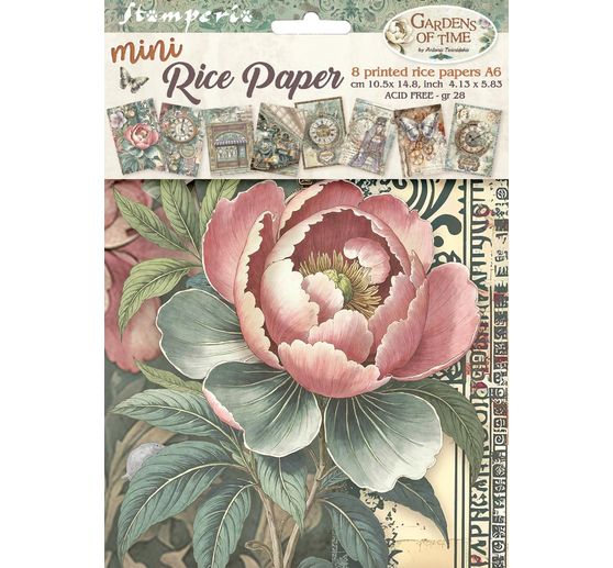 "Tuinen van de Tijd" Motief strozijde assortiment, set van 8