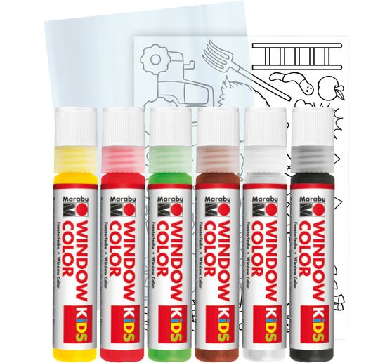 KiDS Window Color "Farm", 6 x 25 ml