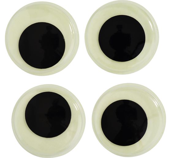Yeux mobiles autocollants &laquo; Phosphorescents &raquo;, &Oslash; 35 mm, 4 pi&egrave;ces