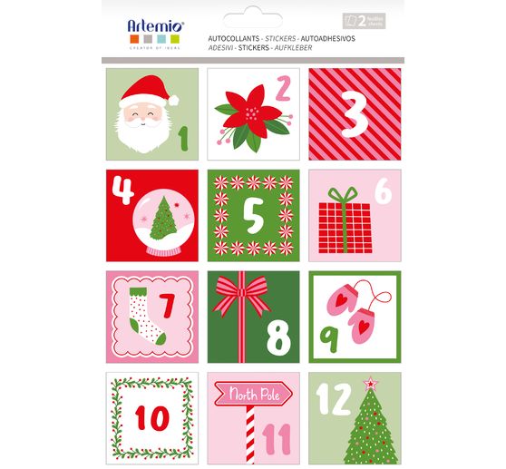 Sticker chiffres de l'Avent &laquo; Santa Baby &raquo;