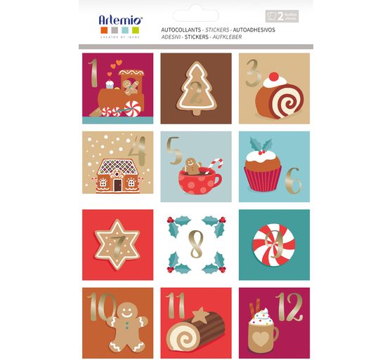 Sticker chiffres de l'Avent &laquo; Christmas Bakery &raquo;