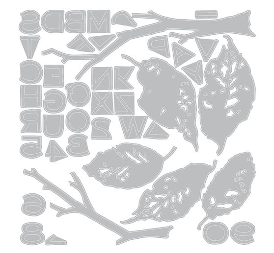 Sizzix Thinlits Ponssjabloon "Leaves + Sticks by Tim Holtz"