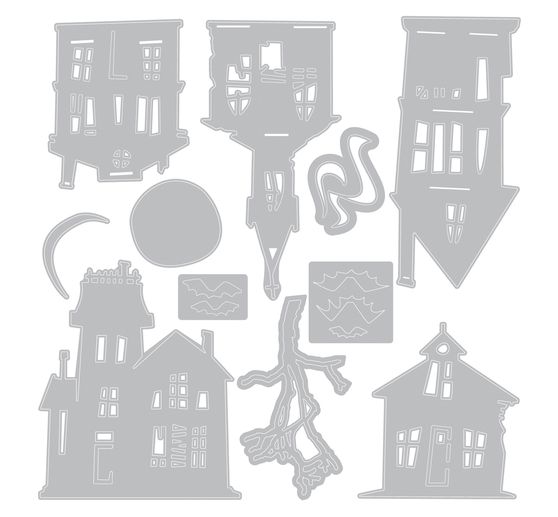 Sizzix Thinlits Ponssjabloon "Ghost Town by Tim Holtz"