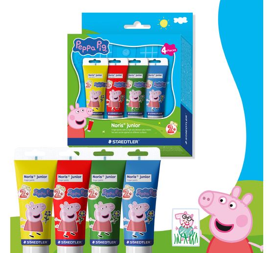 Noris junior Fingermalfarben "Peppa Pig", 4 x 75 ml