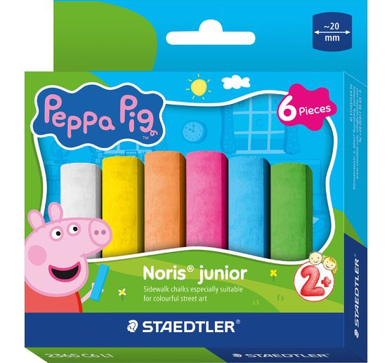 Noris junior Stra&szlig;enmalkreide "Peppa Pig", 6 Farben