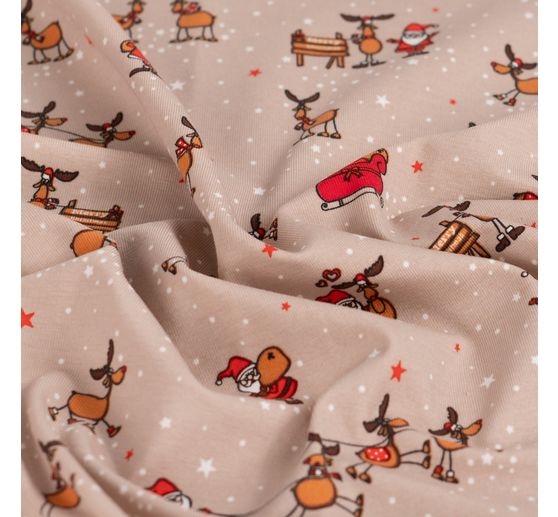 Jersey-Stoff "Santa und Rudolf"